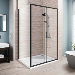 Душевой уголок Good Door LITE WTW+SP Black 120x90