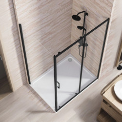 Душевой уголок Good Door LITE WTW+SP Black 120x90