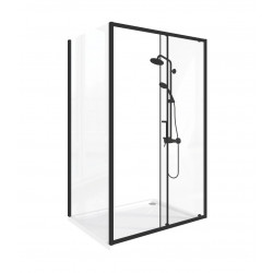 Душевой уголок Good Door LITE WTW+SP Black 120x90