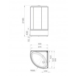 Душевая кабина Domani-Spa Simple 99 high 90x90 тонированное стекло / чёрные стенки
