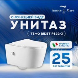 Комплект инсталляции Amore di Mare QuickFit 50114 с унитазом Temo Bidet P322X, кнопка 303BN
