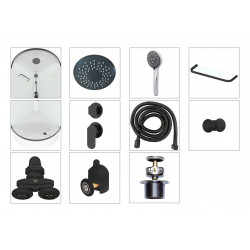 Душевая кабина Domani-Spa Simple 99 V1.2 90x90 тонированное стекло / чёрные стенки