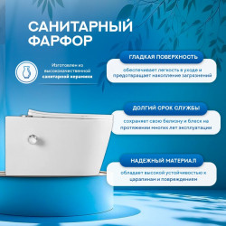 Унитаз подвесной Amore di Mare Temo Bidet P322-X, с крышкой дюропласт SoftClose
