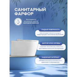 Унитаз подвесной Amore di Mare Temo P322, с крышкой дюропласт SoftClose