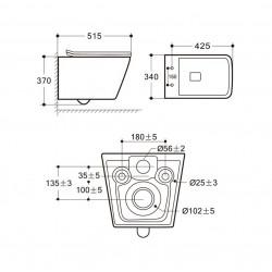 Комплект инсталляции Amore di Mare QuickFit 50114 с унитазом Garda Bidet P310-X, кнопка 404G