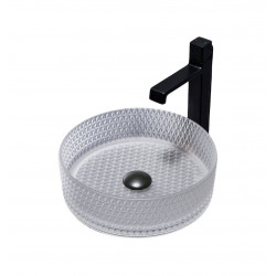 Умывальник на столешницу Amore di Mare Murano 36501-RD 36x36 матовый хрусталь