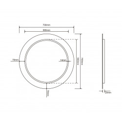 Зеркало Roxen Adema 510065-70 70x70 с LED подсветкой