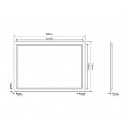 Зеркало Roxen Gotem Long 510165-100AF 100x70 с LED подсветкой и подогревом