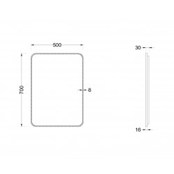 Зеркало Roxen Simon 510205-50B 50x70 с LED подсветкой