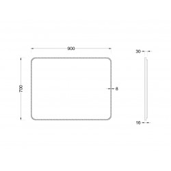 Зеркало Roxen Simon 510205-90B 90x70 с LED подсветкой