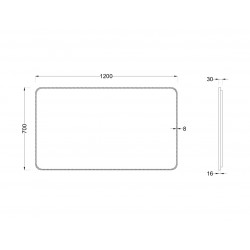 Зеркало Roxen Simon Long 510205-120B 120x70 с LED подсветкой