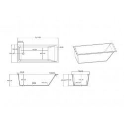 Ванна из искусственного камня Timo solid ANNELI1675 167,5x73,5