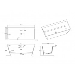 Ванна из искусственного камня Timo solid ERIKA1700 170x75 белый матовый