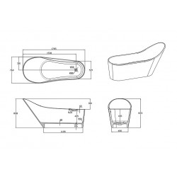 Ванна из искусственного камня Timo solid KIRSTI1785R 178,5x76 белый матовый