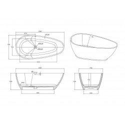 Ванна из искусственного камня Timo solid RALI1500 150x78 белый матовый