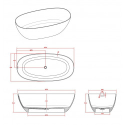 Ванна из искусственного камня Timo solid SATU1650 165x80 белый матовый