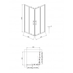 Душевой уголок Timo TKSS-90/03C-8 90x90