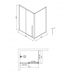 Душевая дверь Timo TDSS-130/13C-8L130x200