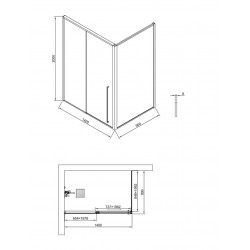 Душевая дверь Timo TDSS-140/13C-8L140x200