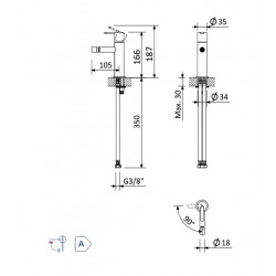 Смеситель для биде Bruma Leaf 167 100 6NS Night Sky