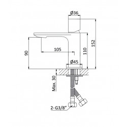Смеситель для умывальника Bruma Adagio 193 010 1SR Sunrise