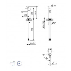 Смеситель для умывальника Bruma Leaf 167 000 7CR Chrome