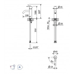 Смеситель для умывальника Bruma Leaf 167 001 1MM Morning Mist