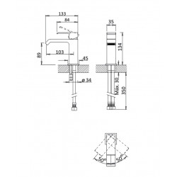 Смеситель для умывальника Bruma Leaf 182 010 1NS Night Sky