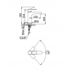 Смеситель для умывальника Bruma XL Nautic 181 000 0CR Chrome