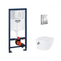 Комплект инсталляции Grohe Rapid SL 38772001 с унитазом Amore di Mare Delio Bidet, кнопка Skate Cosmopolitan 38732000