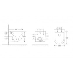 Комплект инсталляции Grohe Rapid SL 38772001 с унитазом Amore di Mare Delio, кнопка Skate Cosmopolitan 38732000