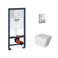 Комплект инсталляции Grohe Rapid SL 38772001 с унитазом Amore di Mare Tassaro Tornado, кнопка Skate Cosmopolitan 38732000