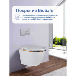 Комплект инсталляции Grohe 38811KF0 с кнопкой 38966KF0 и унитазом Amore di Mare Delio Gold Line