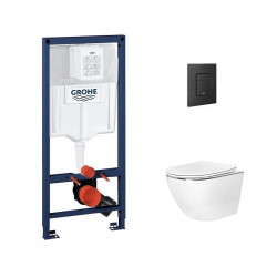 Комплект инсталляции Grohe 38811KF0 с кнопкой 38966KF0 и унитазом Amore di Mare Delio Silver Line