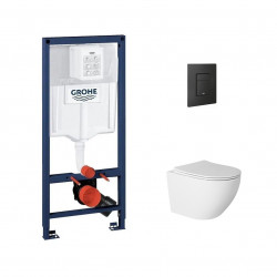 Комплект инсталляции Grohe 38811KF0 с кнопкой 38966KF0 и унитазом Amore di Mare Delio