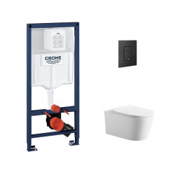Комплект инсталляции Grohe 38811KF0 с кнопкой 38966KF0 и унитазом Amore di Mare Temo Tornado