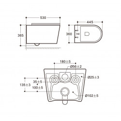 Комплект инсталляции Grohe 38811KF0 с кнопкой 38966KF0 и унитазом Amore di Mare Temo Tornado