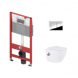 Комплект инсталляции Tece TECEbase 9.400.412 с кнопкой хром и унитазом Amore di Mare Delio Bidet