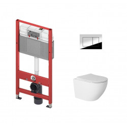 Комплект инсталляции Tece TECEbase 9.400.412 с кнопкой хром и унитазом Amore di Mare Delio