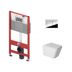 Комплект инсталляции Tece TECEbase 9.400.412 с кнопкой хром и унитазом Amore di Mare Tassaro