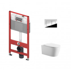 Комплект инсталляции Tece TECEbase 9.400.412 с кнопкой хром и унитазом Amore di Mare Temo Tornado