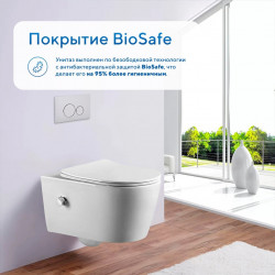 Комплект инсталляции TECEbase 9400413 с белой кнопкой и унитазом Amore di Mare Temo Bidet
