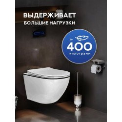 Комплект инсталляции TECEbase 9400413 с белой кнопкой и унитазом Amore di Mare Delio Black Line