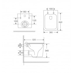 Комплект инсталляции TECEbase 9400413 с белой кнопкой и унитазом Amore di Mare Tassaro Tornado