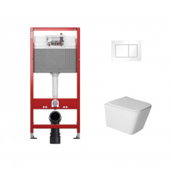 Комплект инсталляции TECEbase 9400413 с белой кнопкой и унитазом Amore di Mare Tassaro