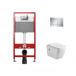Комплект инсталляции TECEbase 9400402 с кнопкой матовый хром и унитазом Amore di Mare Garda Bidet