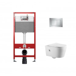 Комплект инсталляции TECEbase 9400402 с кнопкой матовый хром и унитазом Amore di Mare Temo Bidet