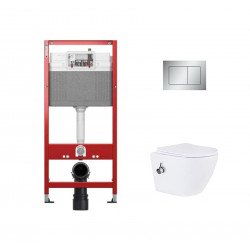 Комплект инсталляции TECEbase 9400402 с кнопкой матовый хром и унитазом Amore di Mare Delio Bidet