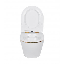 Комплект инсталляции TECEbase 9400402 с кнопкой матовый хром и унитазом Amore di Mare Delio Gold Line