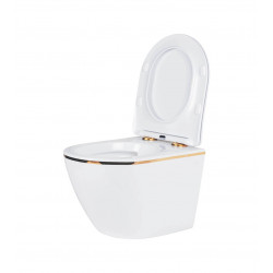 Комплект инсталляции TECEbase 9400402 с кнопкой матовый хром и унитазом Amore di Mare Delio Gold Line